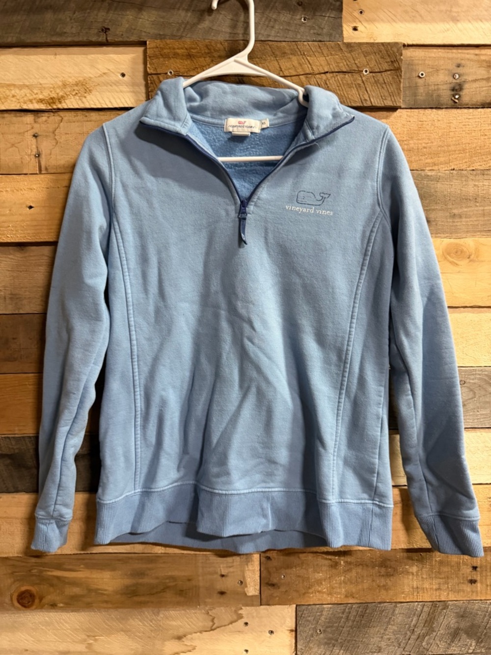 Vineyard Vines Pale Blue XS Quarter-Zip Fleece